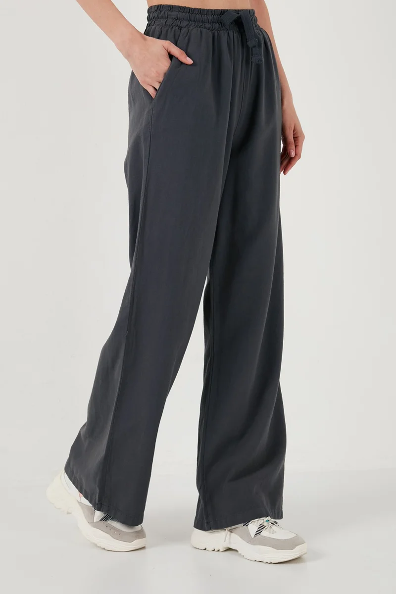 Lela Cotton Relaxed Fit High Waist Wide Leg Pants Women's Trousers 668YP5118
