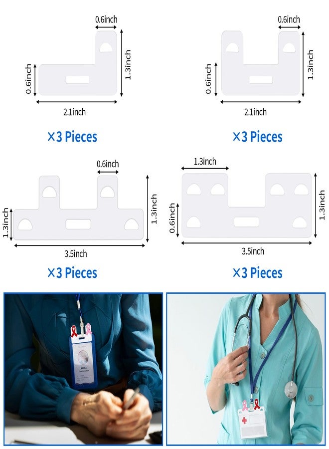 DLUGOPIS 12 Pieces Badge Buddy Topper Badge Buddy Pin Holder for Nurse Doctor Student Staff ID Card Medical Pins Display fit Vertical Horizontal Badge Holder（No Charm, Reel or ID Included） - Image 2