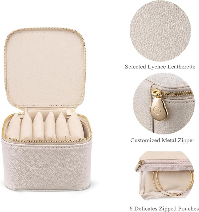 Trendy Jewelry Box with Portable Travel Pouches for Earrings, Rings, and Necklaces, Soft Velvet Lining, Airtight Seal, Dedicated Slots, Secure Lock Mechanism, Slim as Passport, Reinforced Cushioned Edges, One Jewelry Box - Image 2