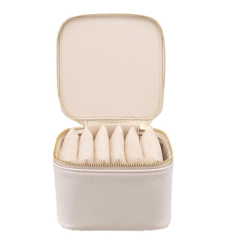 Trendy Jewelry Box with Portable Travel Pouches for Earrings, Rings, and Necklaces, Soft Velvet Lining, Airtight Seal, Dedicated Slots, Secure Lock Mechanism, Slim as Passport, Reinforced Cushioned Edges, One Jewelry Box - Image 1