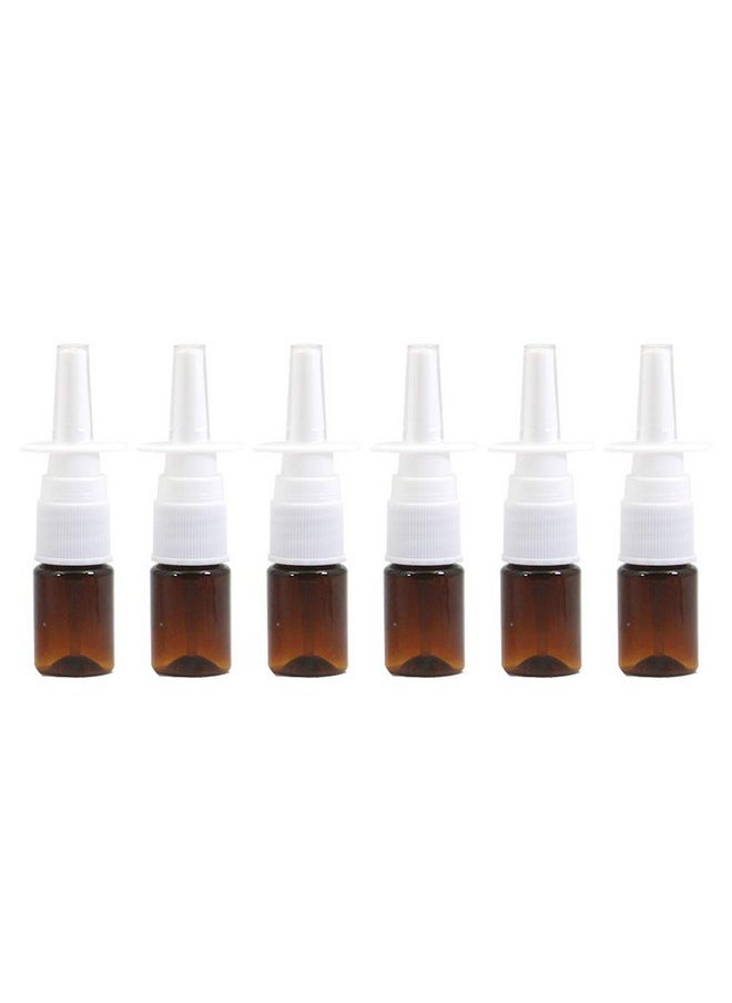 lasenersm 6 Pieces 5 Ml Empty Plastic Nasal Spray Bottles Refillable Plastic Nasal Spray Bottles Pump Sprayer Nose Spray Refillable Bottle Brown  - Image 1