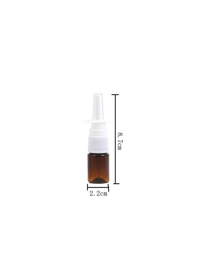 lasenersm 6 Pieces 5 Ml Empty Plastic Nasal Spray Bottles Refillable Plastic Nasal Spray Bottles Pump Sprayer Nose Spray Refillable Bottle Brown  - Image 2
