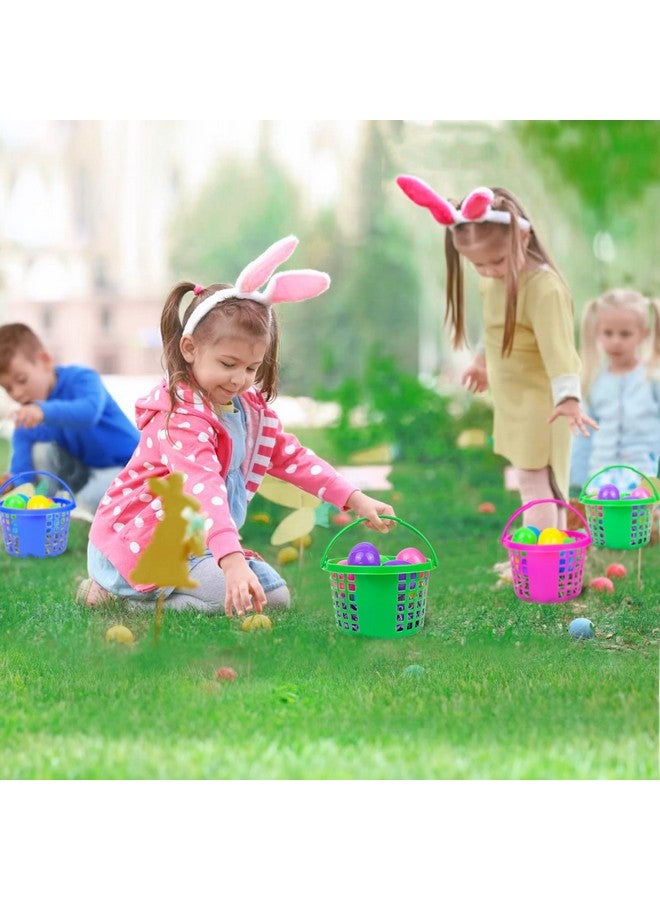 Evoio Easter Baskets for Kids, 24 Pack Plastic Easter Baskets Bulk for Egg Hunts Set, Easter Bucket Bags with 120g Easter Grass for Toddler Classroom Collecting Easter Eggs Party Favor - Image 4