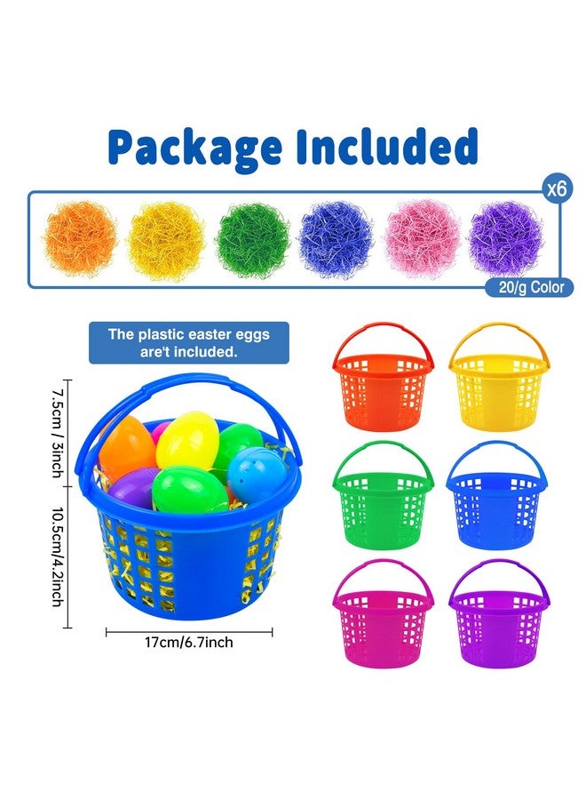 Evoio Easter Baskets for Kids, 24 Pack Plastic Easter Baskets Bulk for Egg Hunts Set, Easter Bucket Bags with 120g Easter Grass for Toddler Classroom Collecting Easter Eggs Party Favor - Image 2