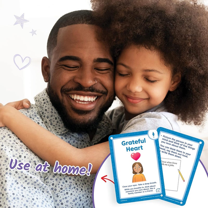 hand2mind Social Emotional Task Cards for Ages 3+, Social Emotional Learning Activities, Calm Down Corner, Play Therapy Toys for Counselors, SEL Games, Preschool Card Games, Feelings Flash Cards - Image 5