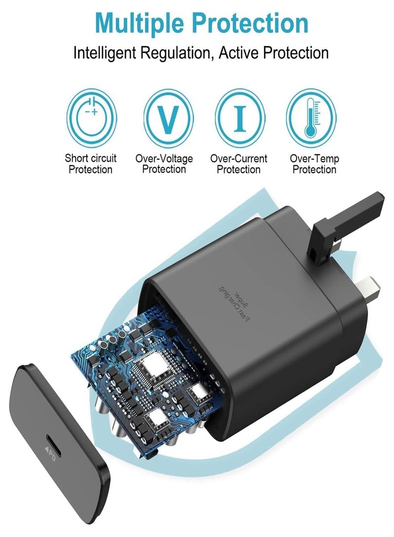 شاحن سريع 45 وات عالي التقنية لرأس شاحن سامسونج جالاكسي، مع كابل شحن من النوع C بطول 2 متر، S23 Ultra S23 Plus S23 S23 S22 Ultra S22 S21 Ultra S21 S21 A54 A53 A52 A32 - Image 2
