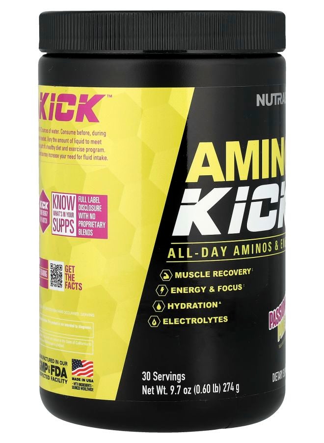 NutraBio Amino Kick™ Passionfruit Pineapple 9.7 oz (274 g) - Image 2