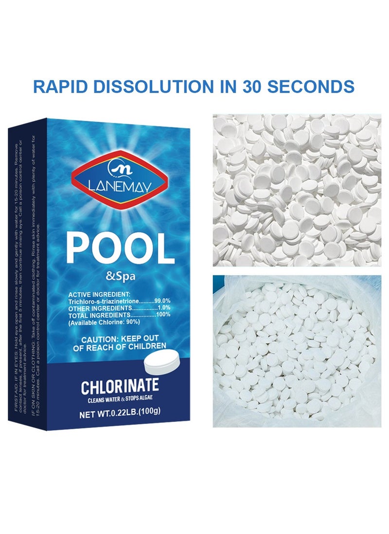 LANEMAY Algae removal, antibacterial disinfection, odor removal, water quality purification, multifunctional cleaning, swimming pool effervescent tablets Chlorinating Tablets Clear Pool Cleaning Tablets  - Image 4
