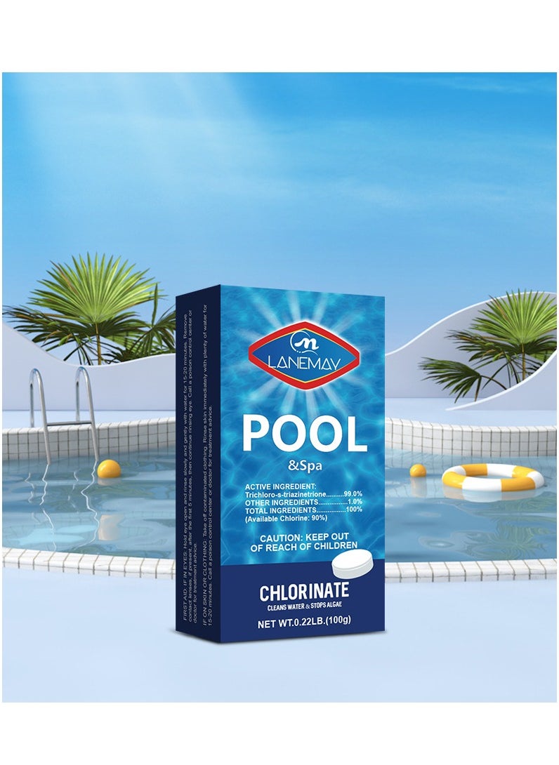LANEMAY Algae removal, antibacterial disinfection, odor removal, water quality purification, multifunctional cleaning, swimming pool effervescent tablets Chlorinating Tablets Clear Pool Cleaning Tablets  - Image 5