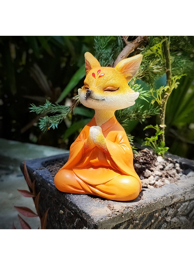 Generic - Mini Zen White Fox Succulent Pot Decor [concentrated practice] palm orange fox - Image 1