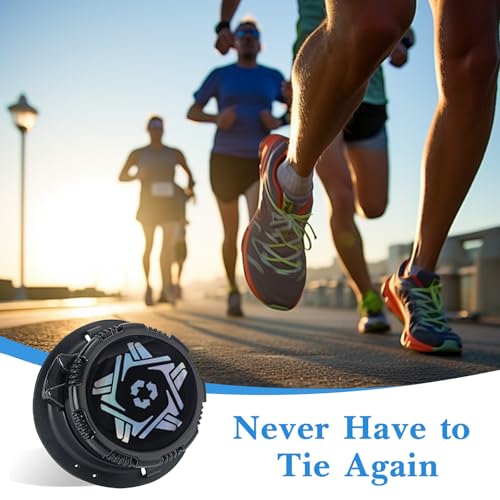 TecoKart® No Tie Shoe Laces, Automatic Buckle Shoe Lace for Sneakers, Black Elastic Shoe Laces for Men and Youth - Image 3