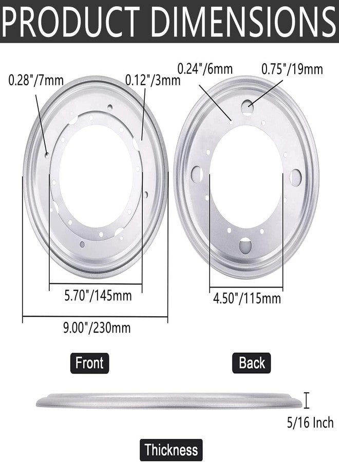 RHBLME 6 Pack 9 Inch Lazy Susan Hardware, 5/16" Thick Turntable Bearings, 1000Lbs Rotating Bearing Plate Heavy Duty Lazy Susan for Rotating Table, Corner Shelves, Book Case, Serving Tray - Image 2