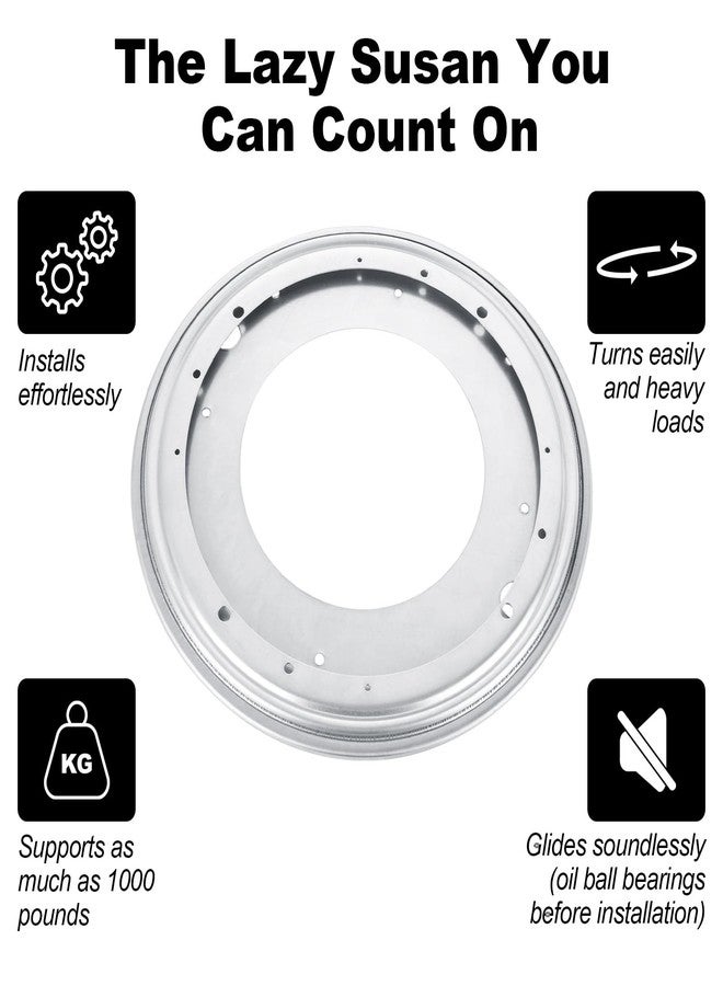 RHBLME 6 Pack 9 Inch Lazy Susan Hardware, 5/16" Thick Turntable Bearings, 1000Lbs Rotating Bearing Plate Heavy Duty Lazy Susan for Rotating Table, Corner Shelves, Book Case, Serving Tray - Image 4