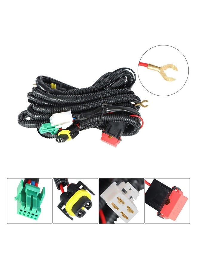 Fog Light Assembly Set for Toyota Land Cruiser 2008 – KASHAFI Front Bumper Fog Lamps with Wiring Harness & Switch, H11 12V 28W Halogen Bulbs, Waterproof, Direct Replacement (Left & Right) - LC2008TY - Image 3