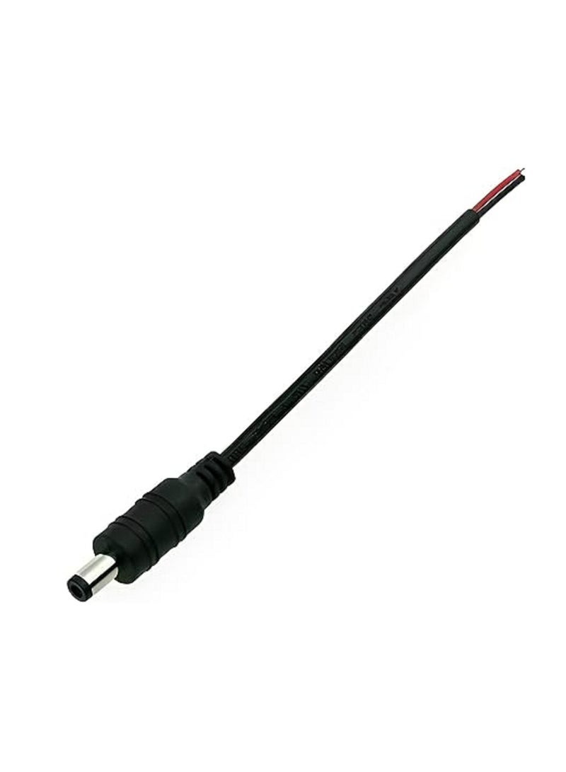 موصلات طاقة تيار مستمر ذكر مع كابلات 5.5 مم × 2.1 مم، 10 قطع - Image 1