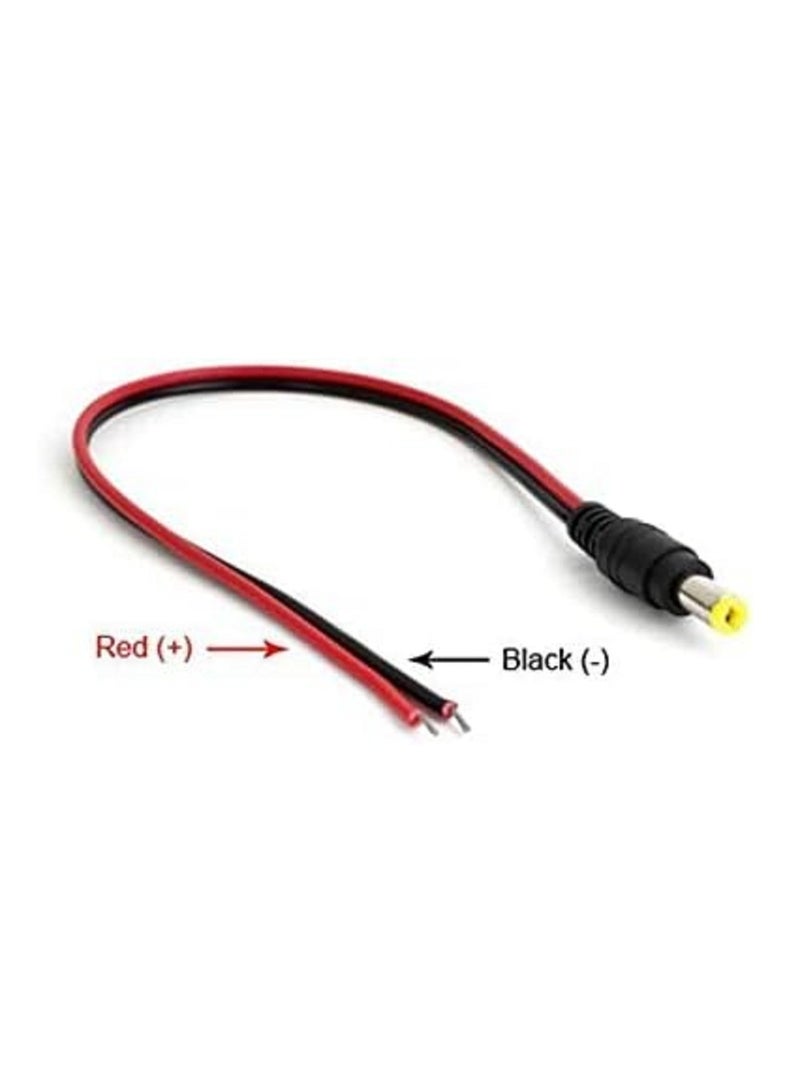 موصلات طاقة تيار مستمر ذكر مع كابلات 5.5 مم × 2.1 مم، 10 قطع - Image 2