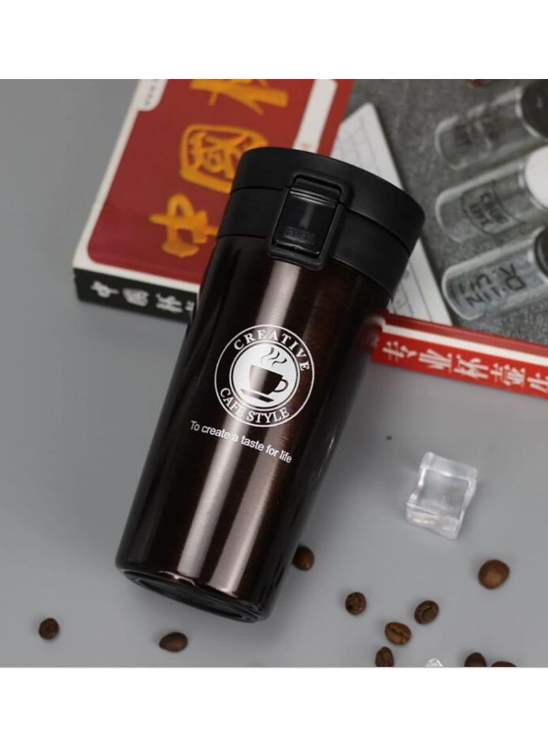 AROAQ 500ml Thermal Mug Double Wall 304 Stainless Steel Coffee Cup Vacuum Flask Thermos Water Bottle Tea Coffee Leak-proof Thermos Mug - Image 1