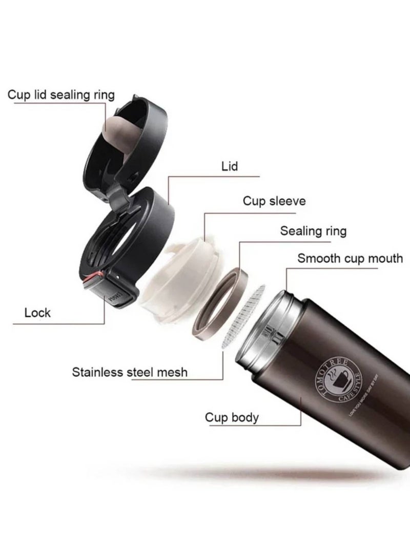 AROAQ 500ml Thermal Mug Double Wall 304 Stainless Steel Coffee Cup Vacuum Flask Thermos Water Bottle Tea Coffee Leak-proof Thermos Mug - Image 2