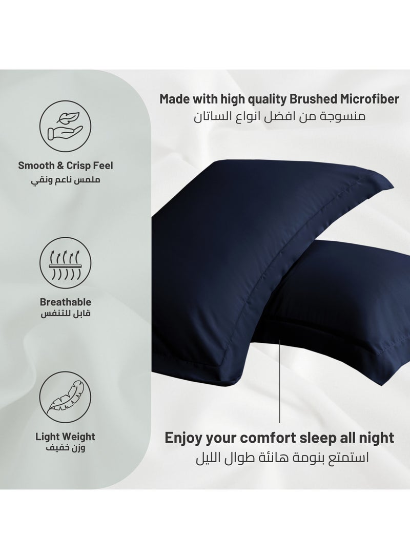 Donetella Standard Pillowcase Set of 2, Size 50x75 cm, Ultra Soft Brushed Microfiber, Envelope Closure, Durable, Wrinkle & Fade Resistant Pillow Covers  - Image 5