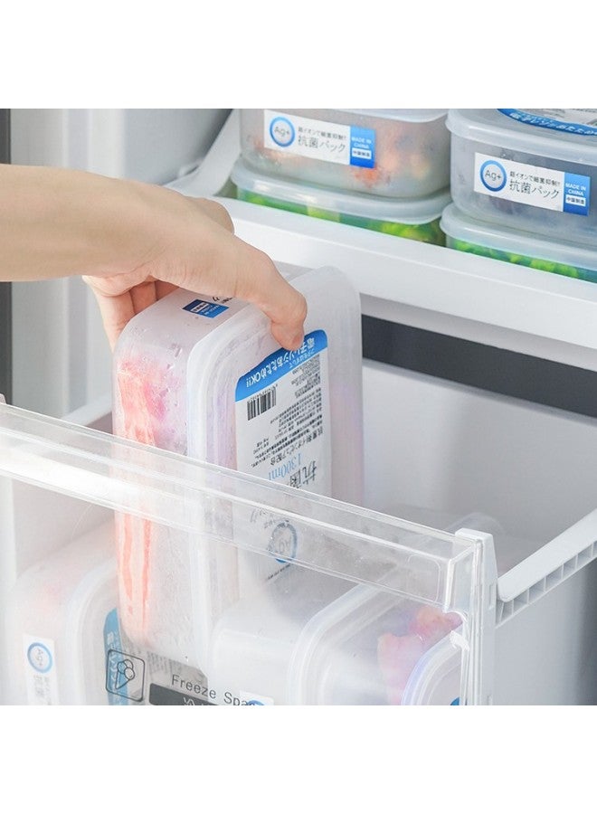Japan Refrigerator Antibacterial Storage Box Food Grade Freezer Freezer Special Frozen Meat Storage Refrigerator Storage Box-Specifications:230-S-4392  1300ml-Color:Transparent  - Image 2