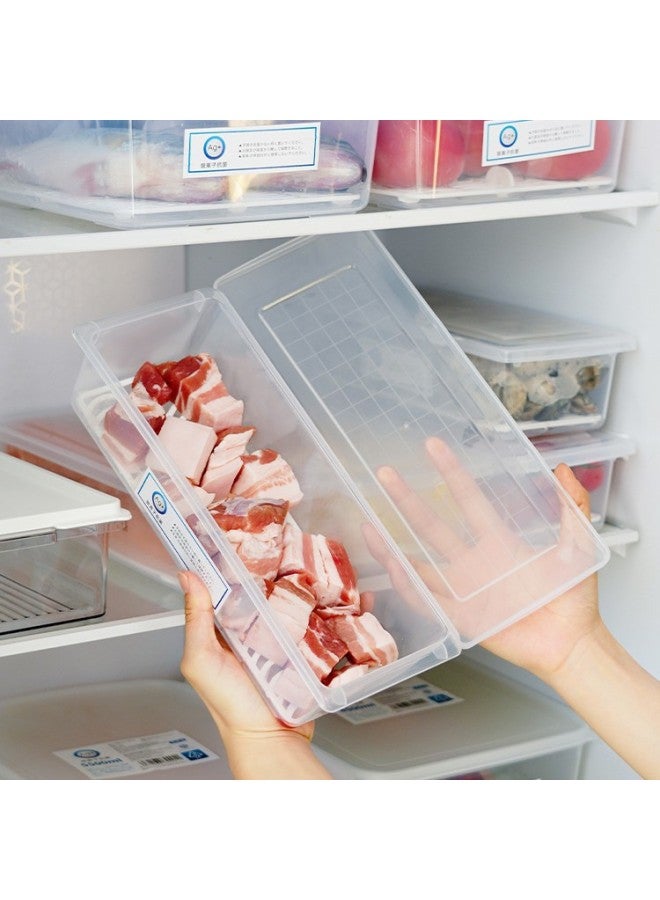 Japan Refrigerator Antibacterial Storage Box Food Grade Freezer Freezer Special Frozen Meat Storage Refrigerator Storage Box-Specifications:230-S-4392  1300ml-Color:Transparent  - Image 4