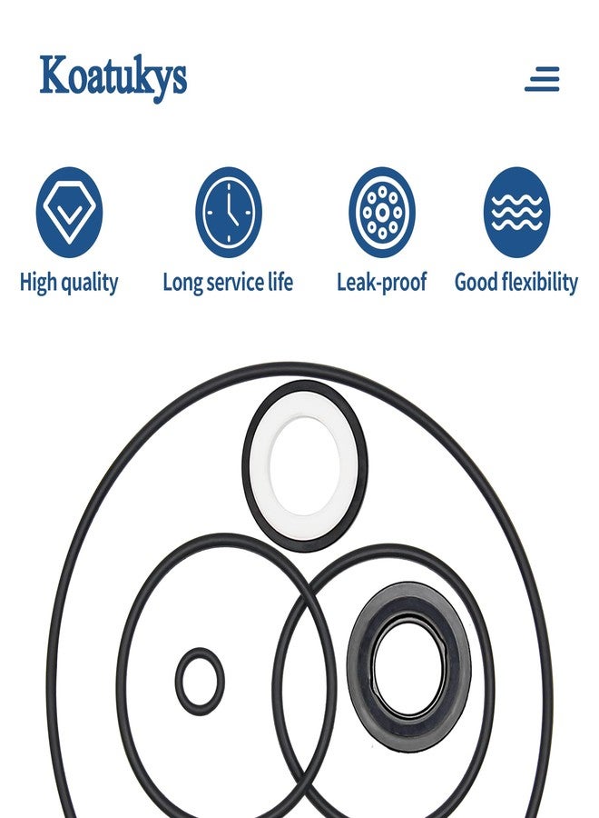 Koatukys PS-200 5/8" Shaft Seal and O-Ring Rebuild Kit Replace for Aqua-Flo XP2 XP2E Flo-Master Series Pool Pump, Includes Volute O-Ring, Union O-Ring, Drain Plug O-Ring and PS-200 Shaft Seal - Image 5