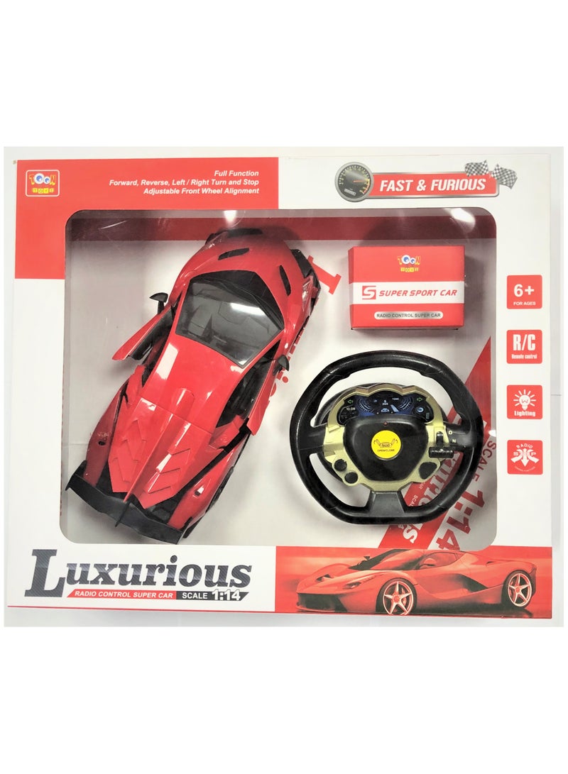 TOON TOYZ Luxurious Remote Control Super Car - RED - Image 1