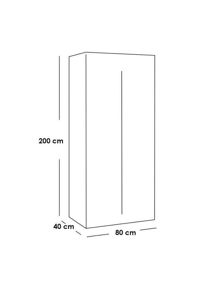 Joints خزانة ملابس Engineered Wood بيضاء ٨٠×٢٠٠×٤٠ سم  - Image 2