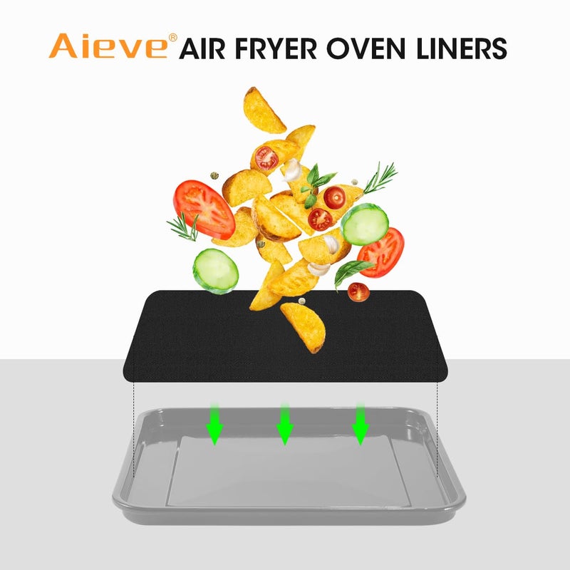 AIEVE أغطية فرن هوائي AIEVE، عبوة 4 قطع، حصيرة غير لاصقة، متوافقة مع Ninja Foodi SP101 SP201 SP301، قلاية محمصة، ميكروويف، قاع الغاز والكهرباء - Image 2