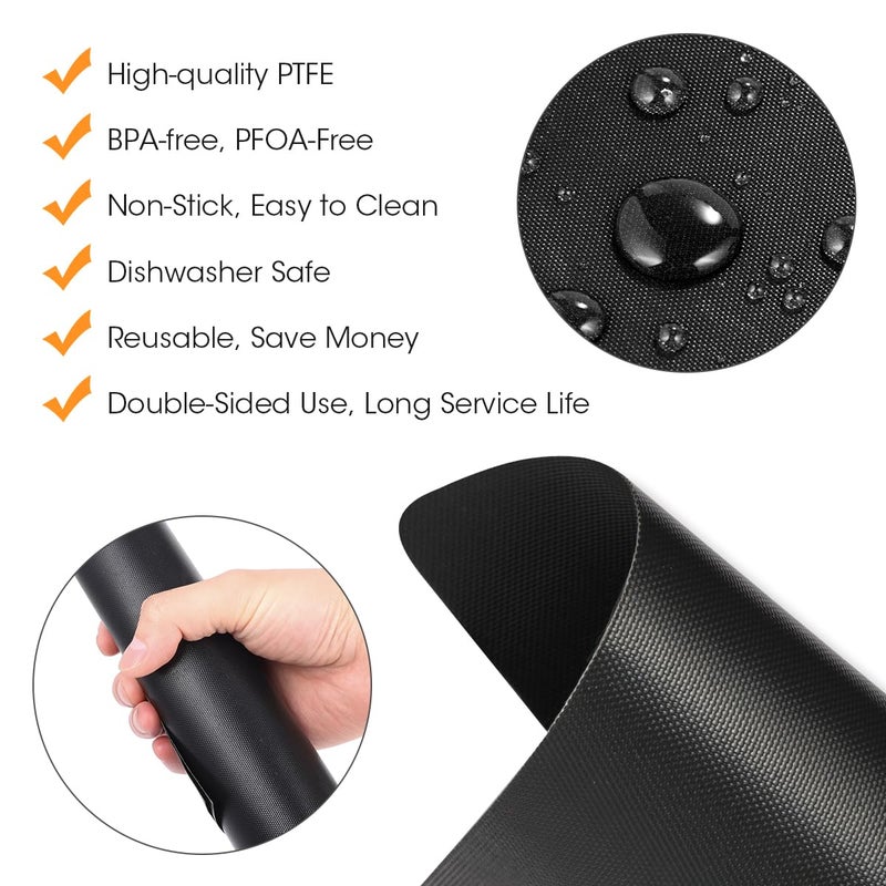 AIEVE أغطية فرن هوائي AIEVE، عبوة 4 قطع، حصيرة غير لاصقة، متوافقة مع Ninja Foodi SP101 SP201 SP301، قلاية محمصة، ميكروويف، قاع الغاز والكهرباء - Image 3