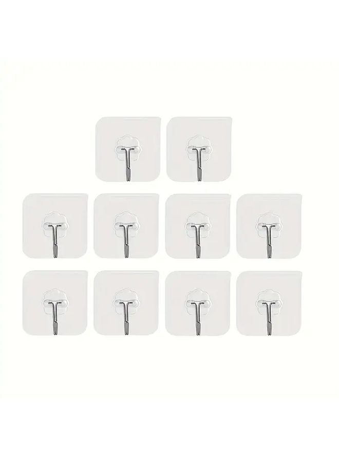 10pcs Clear Suction Cup Hooks Strong Adhesive Wall Hooks for Kitchen Bathroom Storage - Image 1