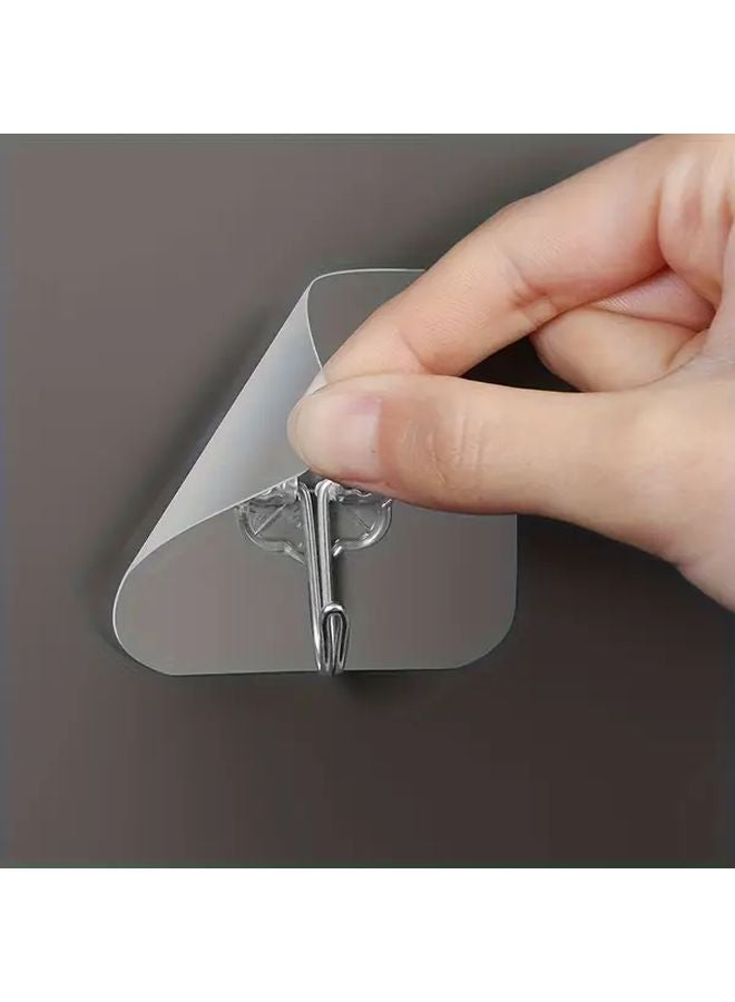 10pcs Clear Suction Cup Hooks Strong Adhesive Wall Hooks for Kitchen Bathroom Storage - Image 2