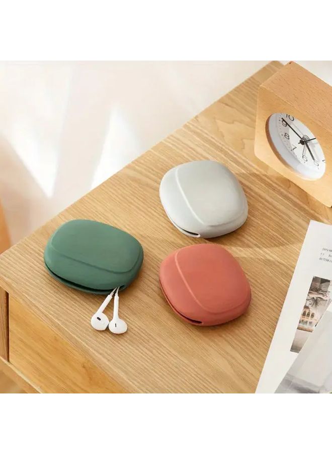 Red Portable Headphone Storage Case Cable Organizer USB Drive Pouch Coin Bag - Image 2