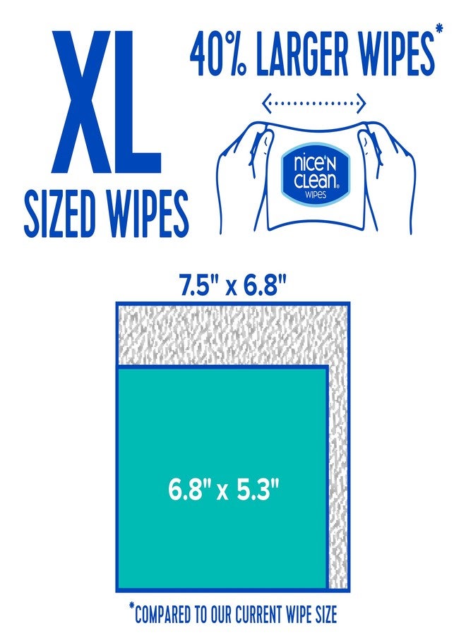 Nice 'N CLEAN Extra Large Flushable Wipes | 40% Larger Wipes | 6.8" x 7.5" Unscented XL Adult Wet Wipes | Septic and Sewer Safe | Fragrance Free, Hypoallergenic, Plant Based | 180 Butt Wipes - Image 2