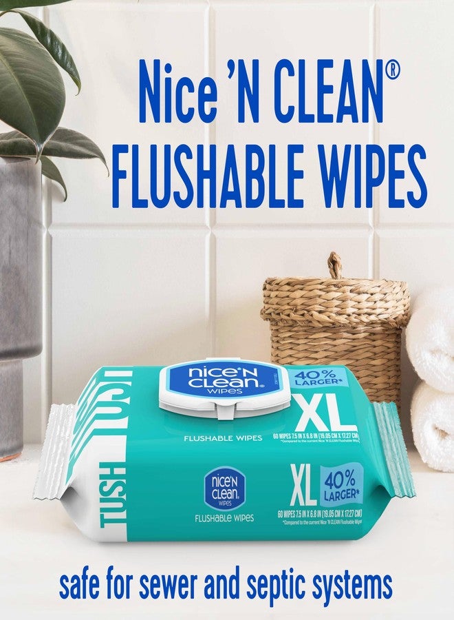 Nice 'N CLEAN Extra Large Flushable Wipes | 40% Larger Wipes | 6.8" x 7.5" Unscented XL Adult Wet Wipes | Septic and Sewer Safe | Fragrance Free, Hypoallergenic, Plant Based | 180 Butt Wipes - Image 4