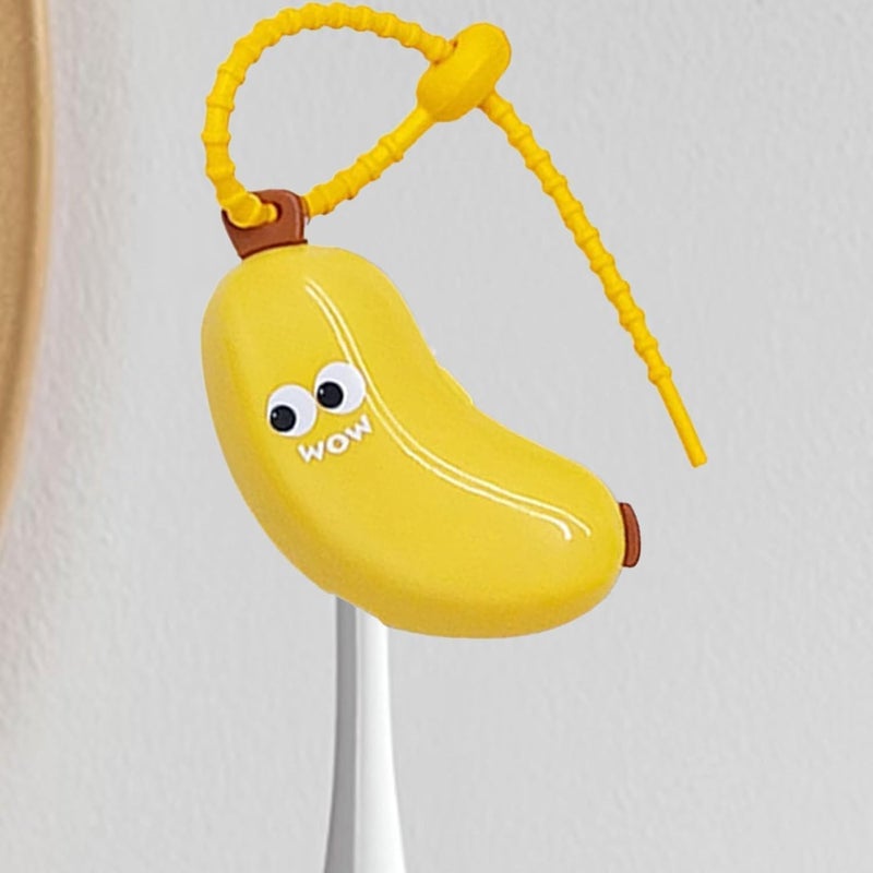 1 PCS Tooth Brush Cover | Portable Toothbrush Travel Case With Banana Shape - Bathroom Accessories for Family Boys Girls Daughter Son Teens Men Friends (Yellow) - Image 1