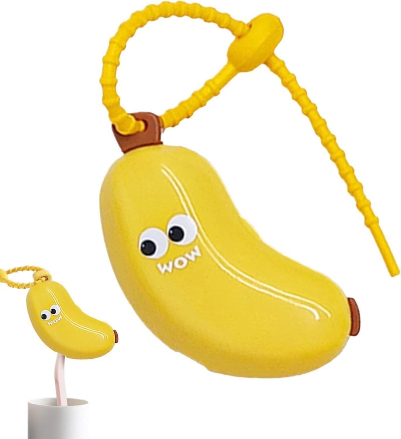 1 PCS Tooth Brush Cover | Portable Toothbrush Travel Case With Banana Shape - Bathroom Accessories for Family Boys Girls Daughter Son Teens Men Friends (Yellow) - Image 4