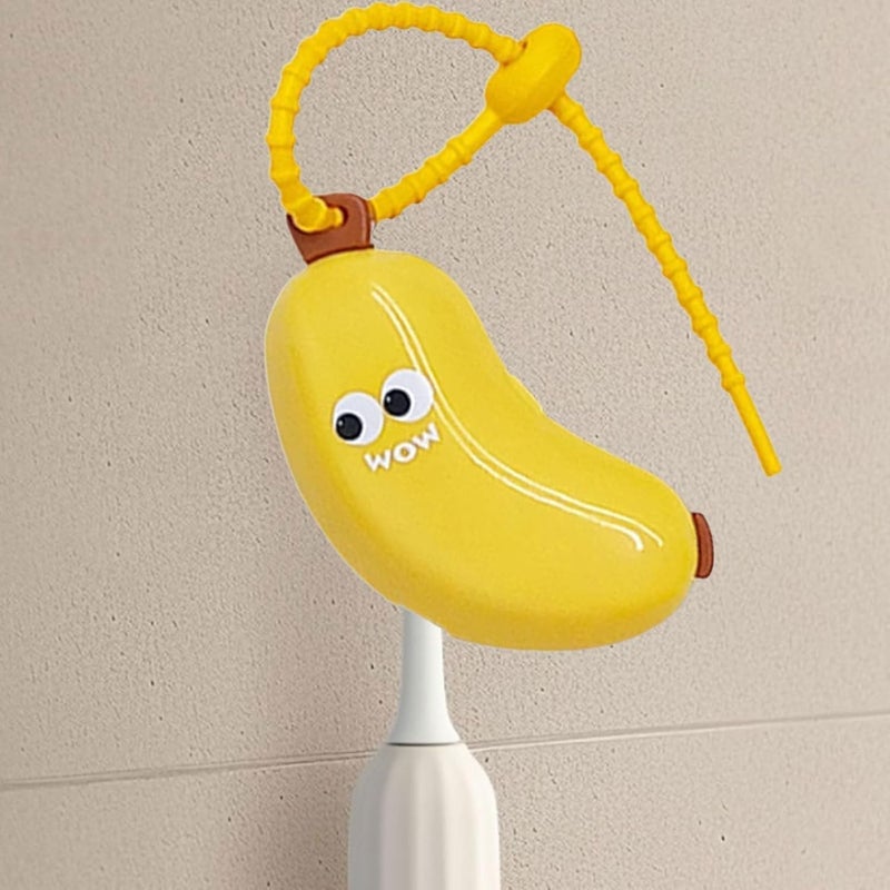 1 PCS Tooth Brush Cover | Portable Toothbrush Travel Case With Banana Shape - Bathroom Accessories for Family Boys Girls Daughter Son Teens Men Friends (Yellow) - Image 5