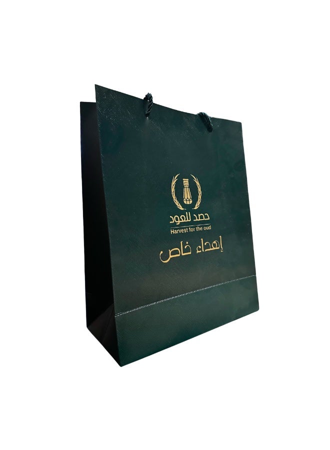 HASD-OUD Gifting Box | Al-Aiazeriah Plus Box | With Saudi Emblem | 60g Maroki Oud + Quarter Tola Premium Mukhallat + Misk Al-Omaraa | Gifting Bag - Image 3