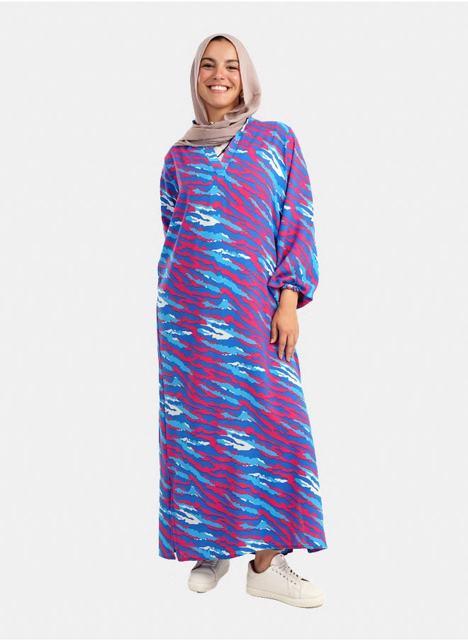 Clue Long Dress in Long Puffy Sleeves  - Image 1