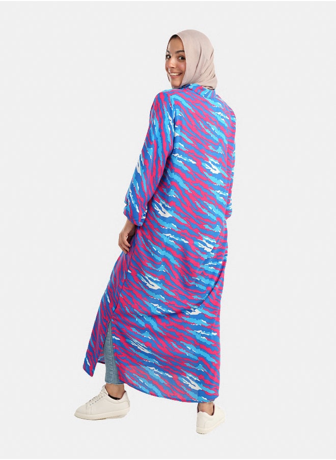 Clue Long Dress in Long Puffy Sleeves  - Image 3
