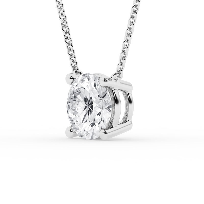Belacqua 1/2 Carat Round Lab Grown Solitaire Diamond Pendant Necklace in Sterling Silver, 18" Cable Chain, Spring Ring Clasp, G Color, SI Clarity, Dainty Jewelry for Women, Gift Box Included - Image 3