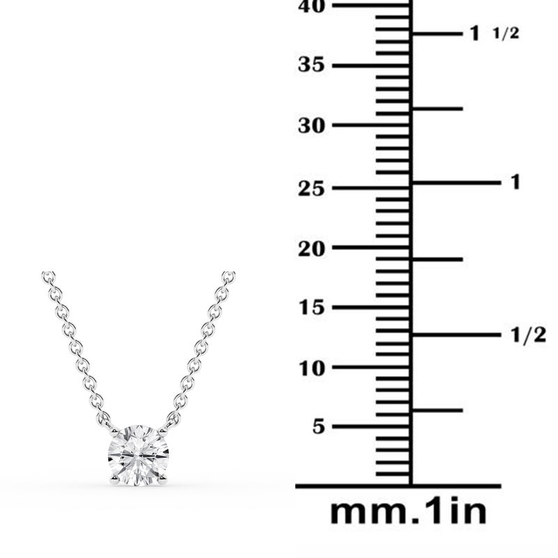 Belacqua 1/2 Carat Round Lab Grown Solitaire Diamond Pendant Necklace in Sterling Silver, 18" Cable Chain, Spring Ring Clasp, G Color, SI Clarity, Dainty Jewelry for Women, Gift Box Included - Image 4