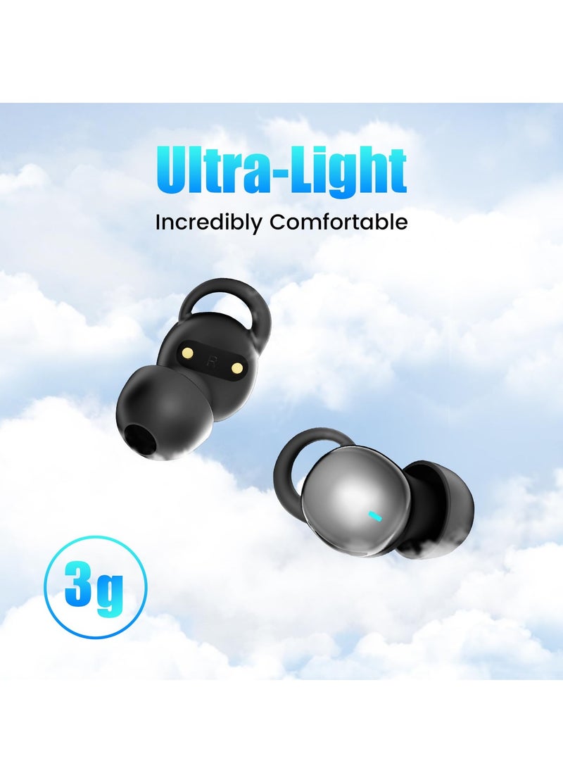 Excefore Sleep Headphones, Invisible Sleep Earbuds, Wireless Small Bluetooth Sleep Headphones for Side Sleepers, Sleepbuds Comfortable Noise Blocking, Invisible Earbuds for Sleeping, Working, Hiking, Black  - Image 3