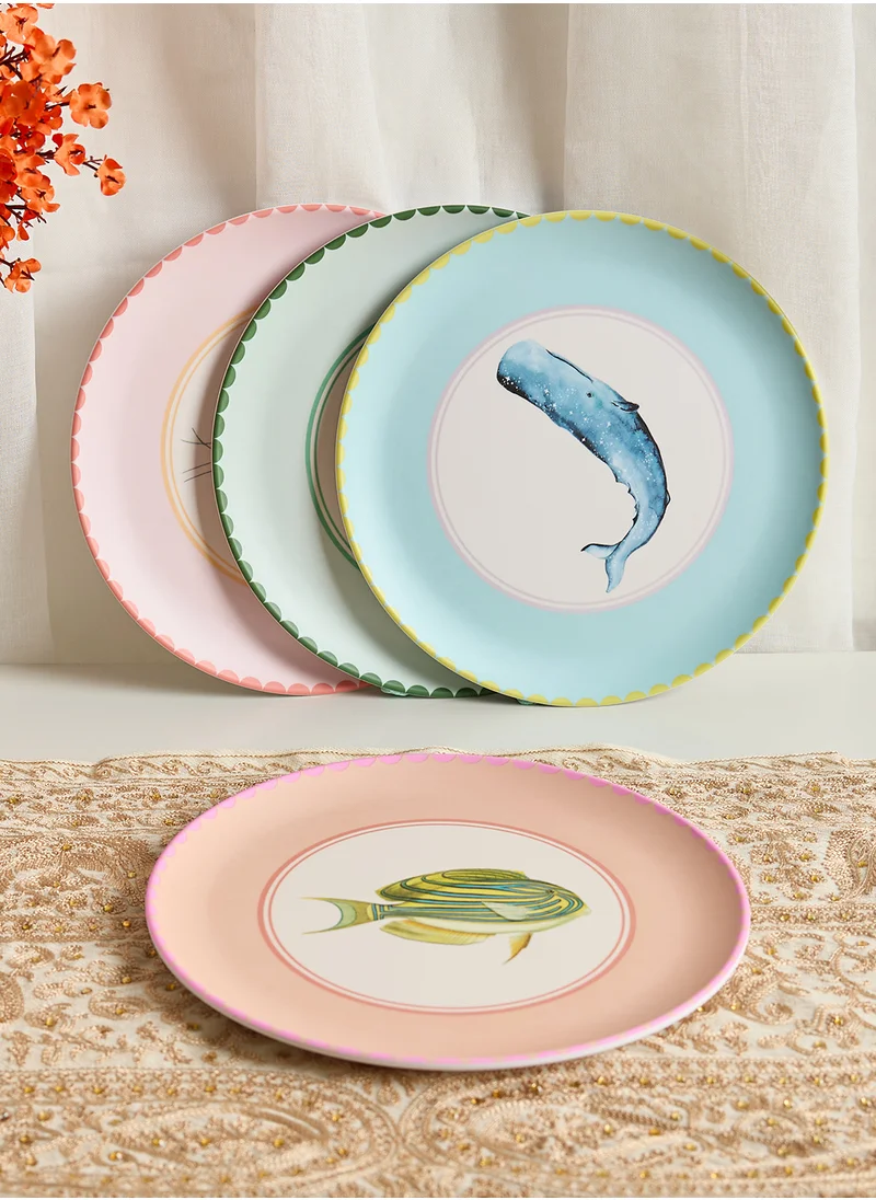 ايفون الين Set Of 4 Melamine Dinner Plate