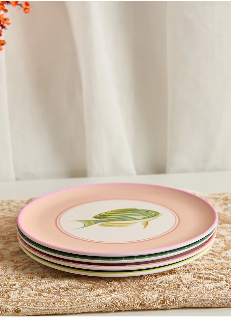 ايفون الين Set Of 4 Melamine Dinner Plate