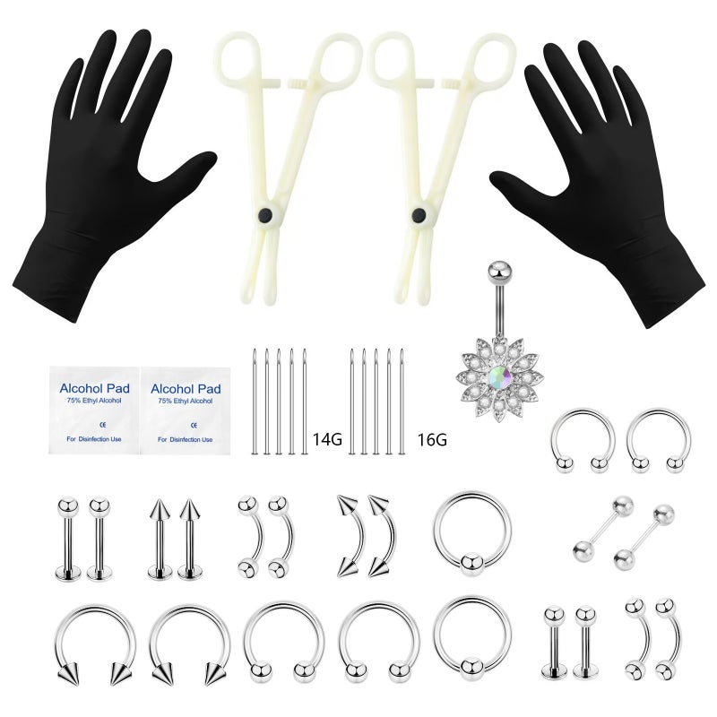 316 stainless steel body piercing jewelry and tools.