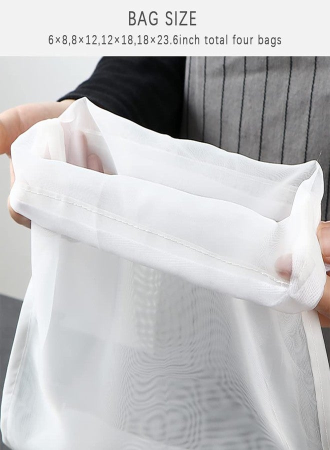 Melostu 4PCS Large Size Fine Mesh Nylon Strainer For Kitchen，CheeseCloth For Straining With Handle Strainers ,Extra Fine Mesh Strainer Cheese Cloths Bulk Sieve For Cooking Kitchen Tools For Straining - Image 4
