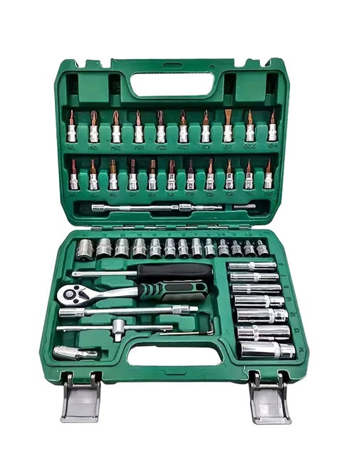 53 pieces of automotive mechanical maintenance vehicle socket wrench toolbox combination hardware set