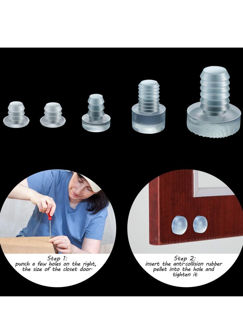 Silicone Glass Table Bumpers, 150 Anti-Collision Pads for Noise Reduction and Non-Slip Protection (5 Sizes) - Image 2